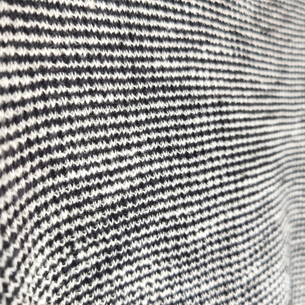 Eileen Fisher Organic Linen Cotton Tunic Sweater Black White Striped Medium - Picture 4 of 7